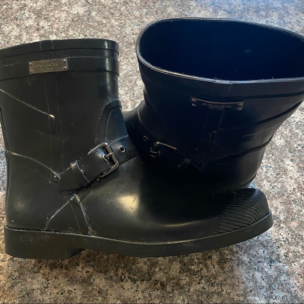 Coach Black Rainboots